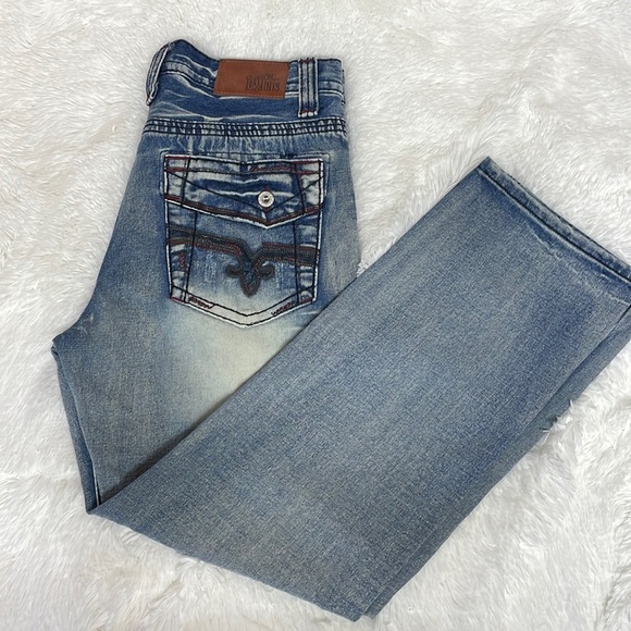 Nation of Saints Original Straight Jeans.              Sz 34x30 Distressed - Picture 1 of 8
